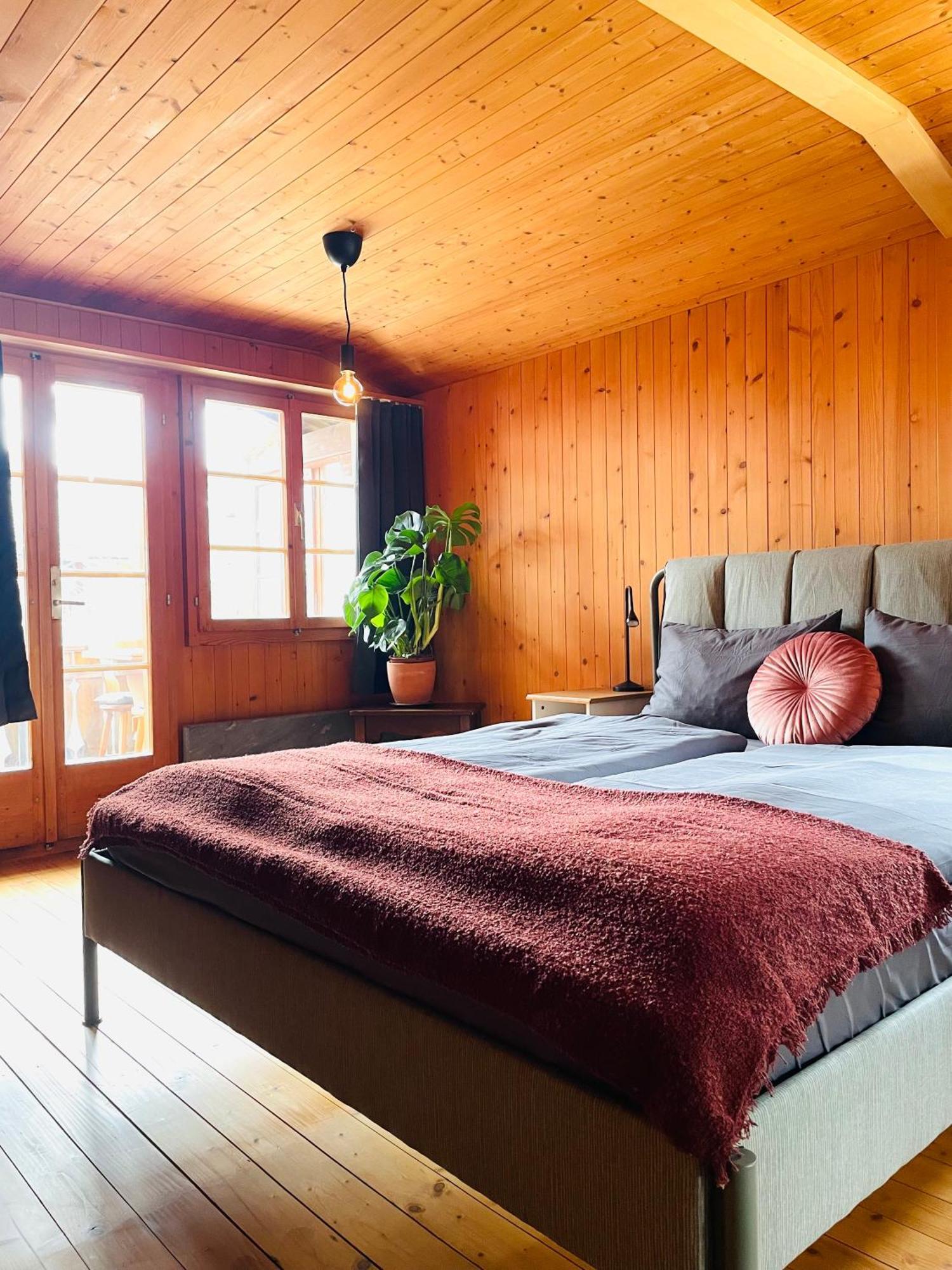 Lovely & Great Equipped Wooden Alp Chalet Flat Kandersteg Exteriör bild